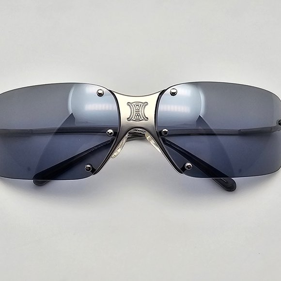 Celine SC1033 Col. 581 Silver Frame Grey Blue Gradient Mirror Lens Sunglasses - Picture 10 of 12